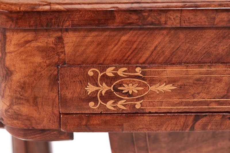 Outstanding Early Victorian 19th Century Inlaid Burr Walnut Writing or Sewing Table - Image 16